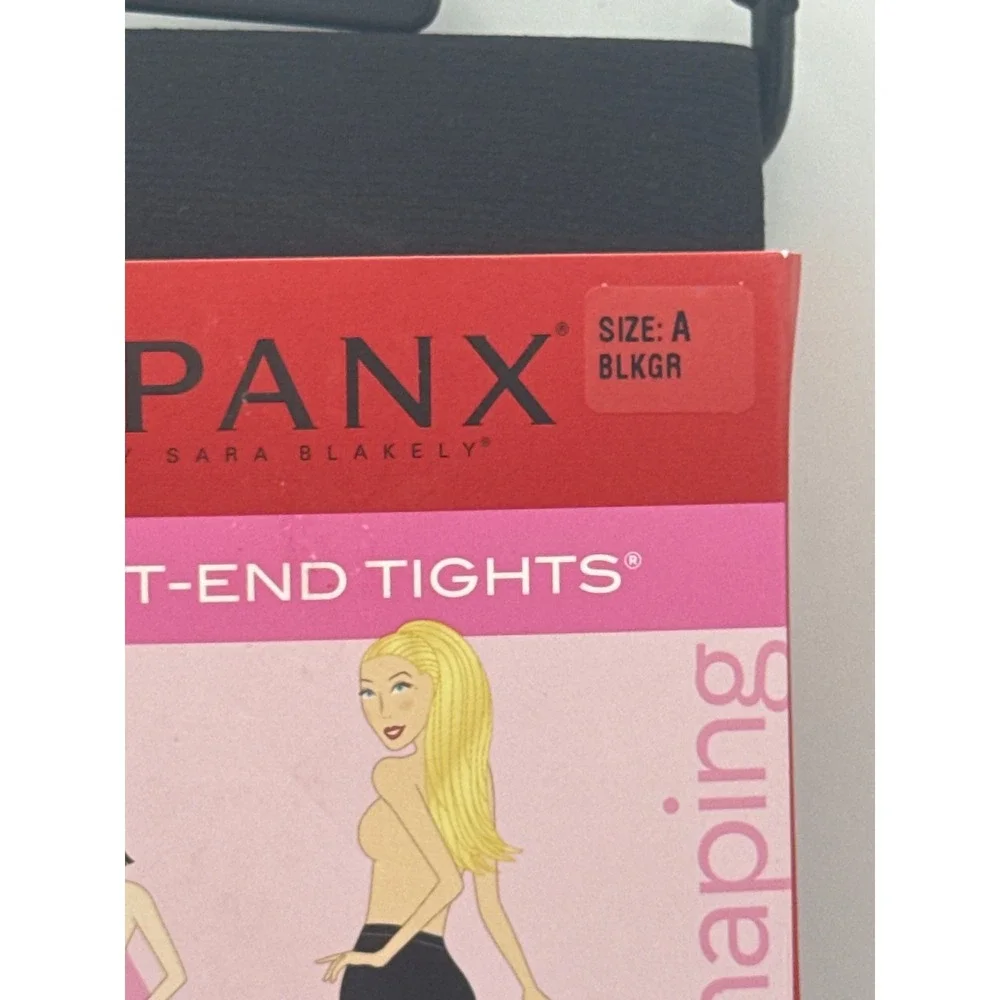 SPANX Tight-End Tights Patterned Heathered Contrast Bodyshaping Black Size A New